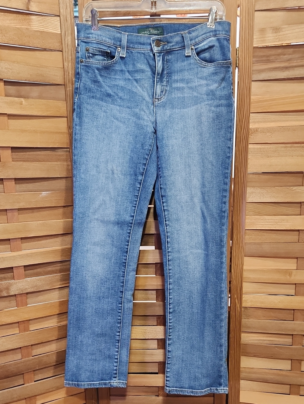 LRL Lauren Jeans Co Ralph Lauren Straight-Leg Jeans Blue Wash Women 6 Cotton